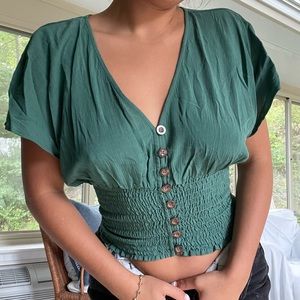 Abercrombie greenish blue blouse, size S
